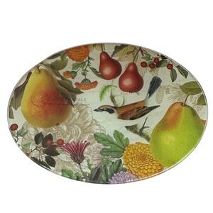 Michel Design Works Golden Pear Glass Soap Dish GSD241 Botanical Birds